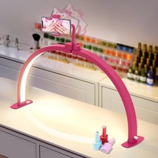 미국출고 평점4.5+ 226291 Yokilly 네일 데스크용 하프 문 라이트: 73.7cm(29인치) 접이식 반달 책상 램프 초보자용 휴대폰 홀더 포함 - 아치 테크 라이트