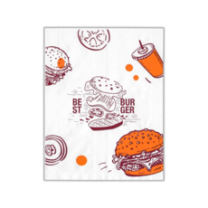 【緣茂包材】美式漢堡平口防油紙袋100入淋膜款-薯條袋薯餅袋炸物袋雞塊袋點心袋早午餐袋, 5套