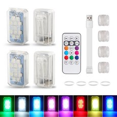 무선 LED 스트로브 조명 6개 8가지 색상 10가지 조명 효과 USB 충전식 충돌 방지 경고등 자전거 자동차 드론 오토바이 항공기용 고휘도 LED 스트로브 조명, 4개