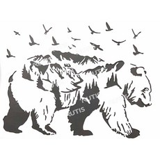 A40-0243 型染版 蝶古巴特diy 簍空模板, 1個