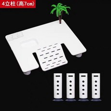 烏龜缸曬台寵物龜曬背台龜島水龜爬梯吸盤浮島可調節, 1個, 4根立柱（總高7公分）即將售罄