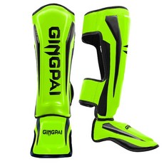 무에타이 정강이 보호대 격투기 다리보호대 다리가드, 1급 그린블랙, l