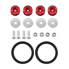 다양한 색상의 범용 앞뒤 트렁크 퀵 릴리즈 패스너 키트 탭 및 O-링 포함) 레이싱 드리프팅용, 05 Red