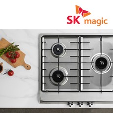 SK매직 3구 빌트인 매립형 가스쿡탑 레인지 GRAB3260A AC 전기코드식 560x480, LNG, 배송만