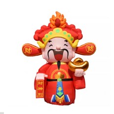 充氣財神爺裝飾，節慶裝飾，居家裝飾，商業裝飾，財源廣進，吉祥如意, 彩色, 1個