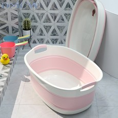 빼다 틈새수납 접이식 다용도 물빠짐 대야 수납 바스켓 리빙박스 S, 핑크, S(53.5x38x8(20)cm), 1개