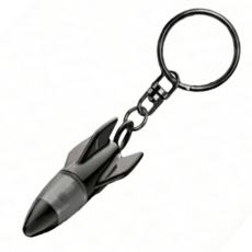 백댄스 정전기방지 키홀더 열쇠고리 키링, 1개, 로켓형 블랙
