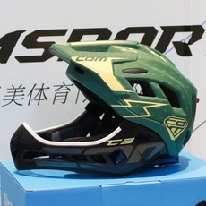 COM 平衡車 滑步車 兒童安全帽 C3 自行車 全罩安全帽, 賽車綠-現貨,S號 48~52cm, 1個