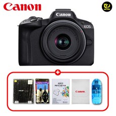 캐논 정품 EOS R50+RF-s 18-45mm IS STM KIT 블랙/MC필터+액정보호필름+융+청소도구+리더기/TJ