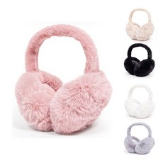 칸쿤 아동 주니어 여성 접이식 털귀마개 EM_02, 인디핑크, 1개