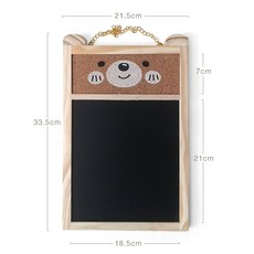 可愛熊造型告示牌附軟木板黑板, 磁吸小熊黑板+6色12支粉筆一盒