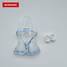 팝마트 라부부 꾸미기 우비 인형옷, 1~3세, 우비+장화(2피스), 흰색 우비세트(인형x)