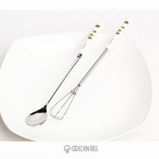 골든벨 리멤버 도자기 롱스푼 + 미니 거품기, 없음, 1개