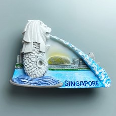 新加坡 魚尾獅 噴泉 冰箱貼 磁鐵 旅遊紀念, 如圖所示