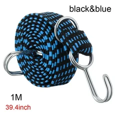 자동차 고정 스트랩 후크 신축성 고무 로프 캐리어 루프랙, 1개, black blue-1M