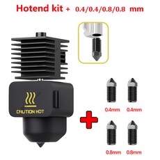 Bambu A1/ Mini 용 Hotend 키트 업그레이드 0.4mm 경화 강철 노즐 실리콘 커버 핫 엔드 포함, 04 0.2mm, 09 Hotend kit - H4488