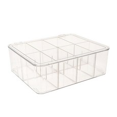 뚜껑이 있는 아크릴 티백 정리함 서랍이 있는 투명 커피 보관함 여러 칸의 간식 홀더 포함, 그림과 같이, 1개