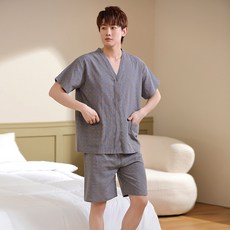 반소매 반기장 뜸복 상하의 제품 건강관리복 찜질복 찜질방복 여름 사우나복 가벼운 세트