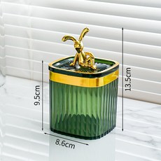 琥珀色 方圓角牙籤密封罐 金睡兔造型, 果綠色 方圓角牙籤密封罐 - 金睡兔, 1個