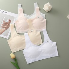 柔軟無縫無痕女童小熊圖案內衣 2入組