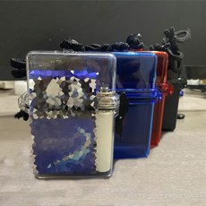 台灣現貨 防水 盒 密封 透明 收納盒 可當 菸盒 工地 海邊 附掛繩 耐撞 軟包 硬盒 20支 整包放入 打火機, 黑色, 1個