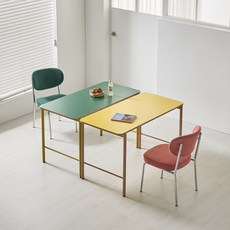 헨지디자인 틴트 컬러 2인용 4인용 식탁 책상 테이블, 핑크+핑크
