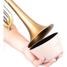 트럼펫 플런저 무음 손잡이 포함. 가벼운 연습 무음. 자석 부착. 인조 가죽. 액세서리 베이지, Beige