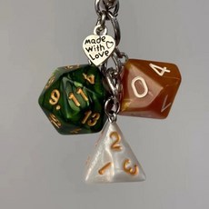復古棕綠骰子異形鑰匙扣創意書包個性手機掛件鑰匙鏈包包掛飾配飾