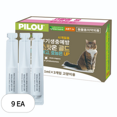 필루 네츄럴 외부기생충 예방 스팟온 골드 고양이, 혼합색상, 1ml, 9개