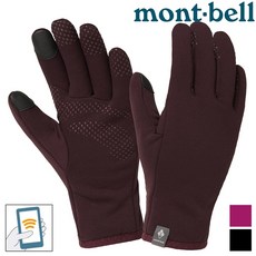 台灣黑熊 mont-bell 1118270 女款 Trail Action Gloves 可觸控保暖手套，輕量防滑，戶外運動首選, 黑 (BK),M, 1個