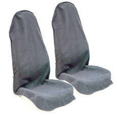 LoyaGour 카시트 커버 프로텍터 앞좌석 체육관 운동 달리기 수영 해변 및 하이킹용 자동차 SUV 트럭용 방수 스웨트 타월 버킷 시트 (그레이 1개), 앞 좌석용 시트 타월 2개