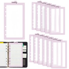 PVC 바인더 구분 시트 12장 홀다이어리 속지 인덱스 탭 181x95x0.3mm, 핑크