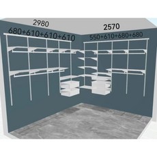 定制款2.4米現代衣櫃 卧室金屬衣帽間 可定制, 定制