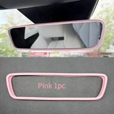 Tesla model3/Y 용 1 PC 자동차 백미러 실리콘 내부 보호 커버, 01 1 PC pink, 1개