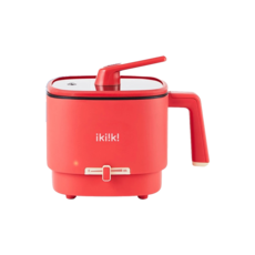 iki!k! 雙電壓輕旅隨行鍋 IK-TK4302，迷你多功能電煮鍋，旅行必備，全球通用，輕巧便攜, 紅色 IK-TK4301