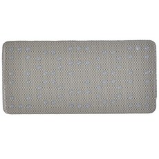 Bath Bliss 욕실 매트 | 엑스트라 롱 자체 배수 부드러운 쿠션 욕조 액세서리 미끄럼 방지 뒷면 라이트 그레이