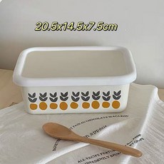 픽유아 법랑용기 법랑 주전자 다용도 계량컵, E. 뚜껑이 있는 1.7L 소형 주황색 식품 보관 용기