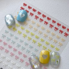 키라데이 미니 리본 네일스티커 2종세트, 1개, 혼합