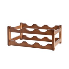 實木紅酒架 酒架 酒瓶架 葡萄酒架 紅酒展示架 紅酒收納架 多層紅酒瓶架 居家裝飾品, 1個, 實木紅酒架【2層】, 2層