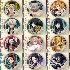 귀멸의 칼날 귀살대 연옥 탄지로 젠이츠 귀무츠지 무이치로 세트 배지 브로치