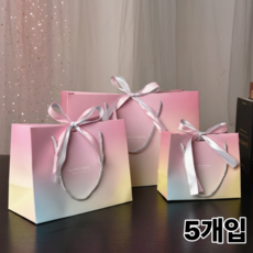 러빙룸 파스텔 핑크 특대형 선물 쇼핑백 고급 종이 쇼핑백, 5개