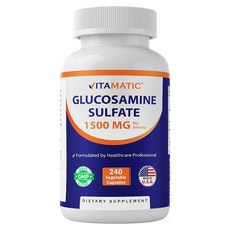 Vitamatic 글루코사민 황산염 보충제 1500mg 120회분 240캡슐, Vitamatic 글루코사민 황산염 보충제, 1500m, 1개, 240