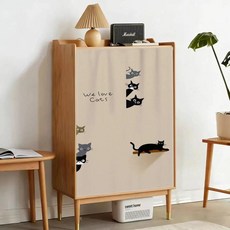 북유럽풍 캐비닛 커버 커튼 무타공 벨크로 주방 신발장 홈 데코레이션