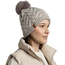 Buff針織毛球毛帽，保暖舒適，時尚有型，多色可選，登山健行適用, 牛奶白