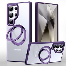適用於於三星S25Ultra旋转支架手機殼GalaxyS24磁吸膚感防摔保護套