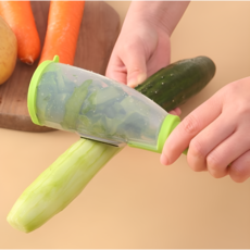 다기능 주방용 감자칼 튀지 않는 보관형 야채 필러 휴대용 채소 과일 껍질 제거기, 1개, 그린