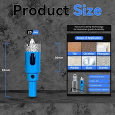 18-68MM 다이아몬드 드릴 비트 세트 세라믹 타일 홀쏘 유리 대리석 화강암 석재 도자기용 위치 드릴 포함 1, 03 20