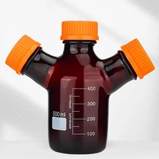2포트/3포트/4포트 스크류넥 이동식 액상액상 병 갈색 크로마토그래피 용제 병, 16 500ml 3holes, 01   Mainland