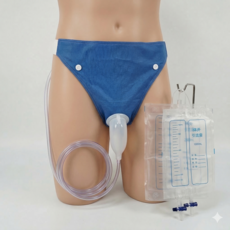 아이레노 간병 보조 팬티형 소변 수집기 실리콘 소변기 착용 방식 침상 사용 환자 돌봄 배뇨 관리, 블루 여성용, 1개