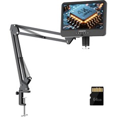 4K 30FPS HDMI 10.1인치 디지털 현미경전자용 플렉스 암 스탠드 포함 LM208S-A 납땜 현미경 카메라 1500X 스크린 풀 뷰 코인 3840P 비디오 오디오 PC, LM208S